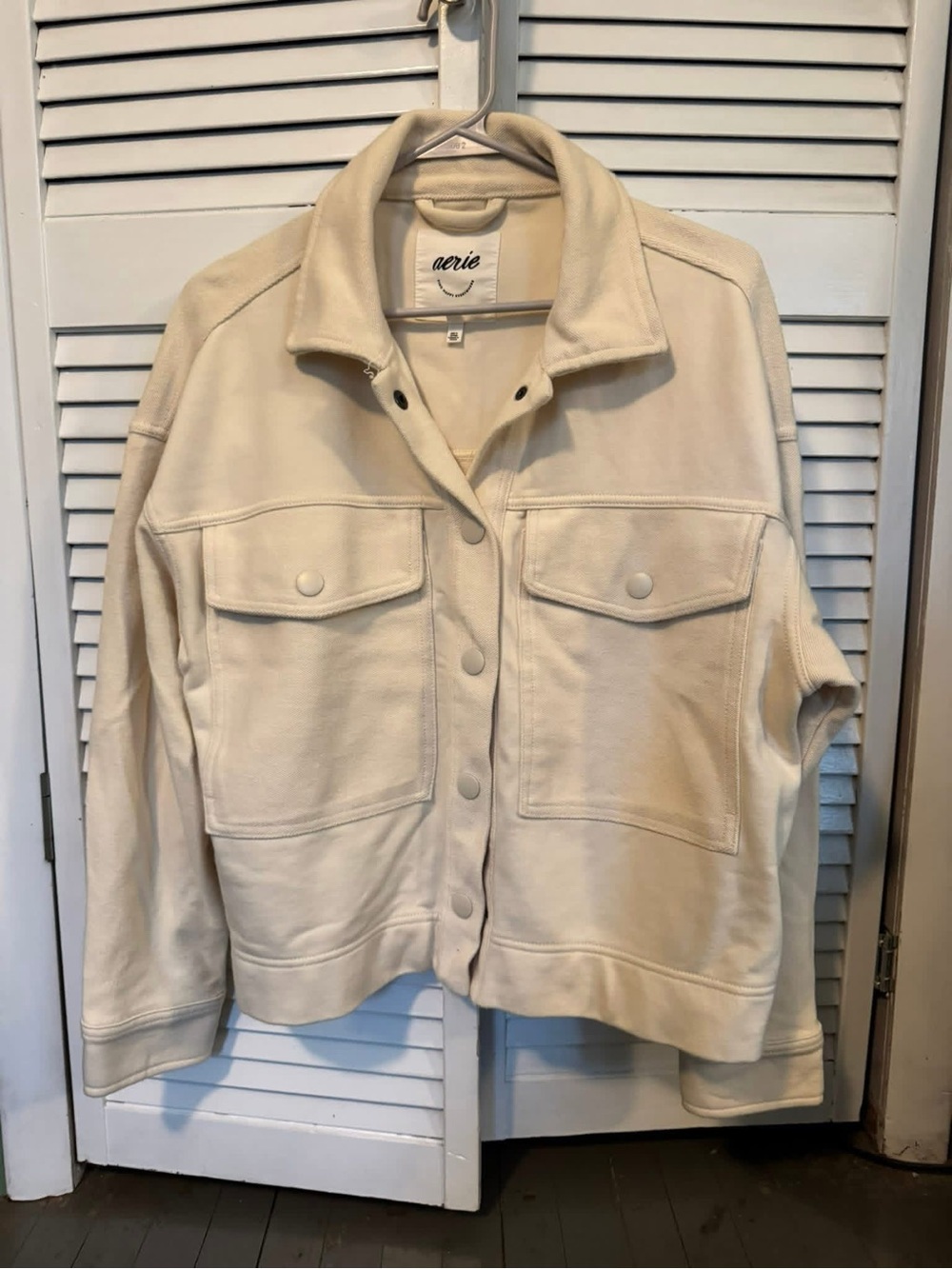Aerie Off-White Button-Front Shacket